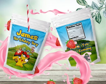 Pikachu Capri Sun Label, Pikachu Juice Pouch Label, Pikachu Party Treats, Pikachu Decoration, Pikachu Party Supplies, Digital File Only