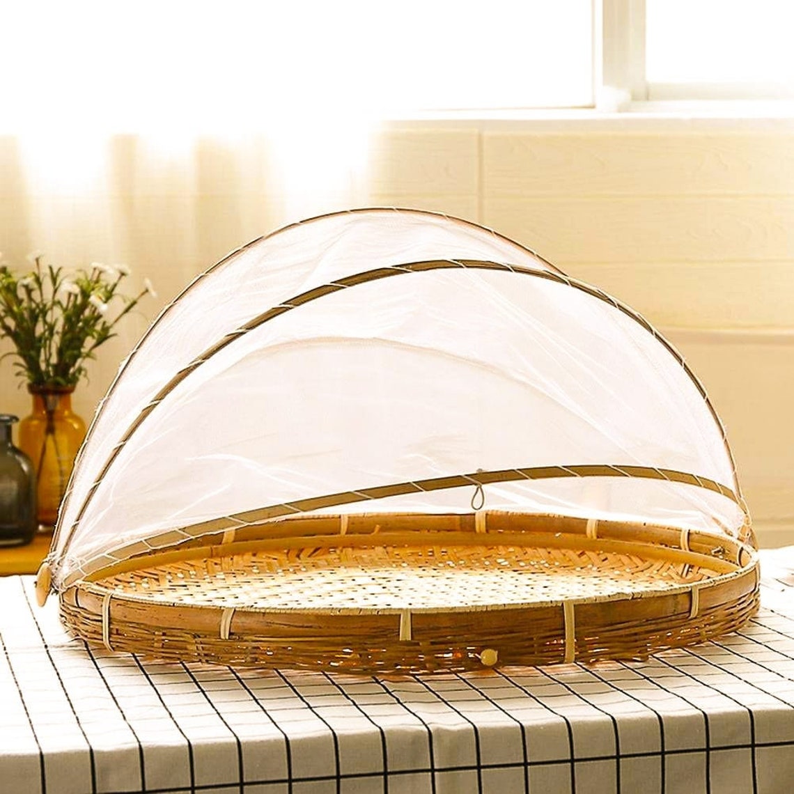 bamboo food tent basket
