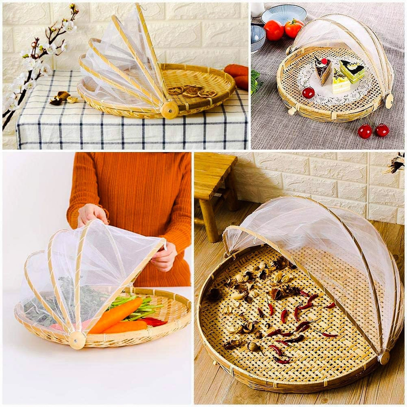 bamboo food tent basket