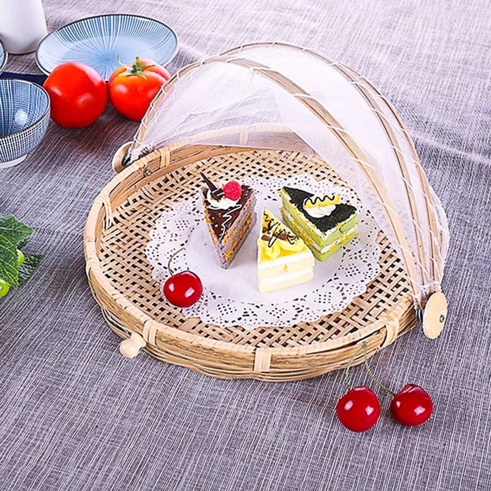 bamboo food tent basket