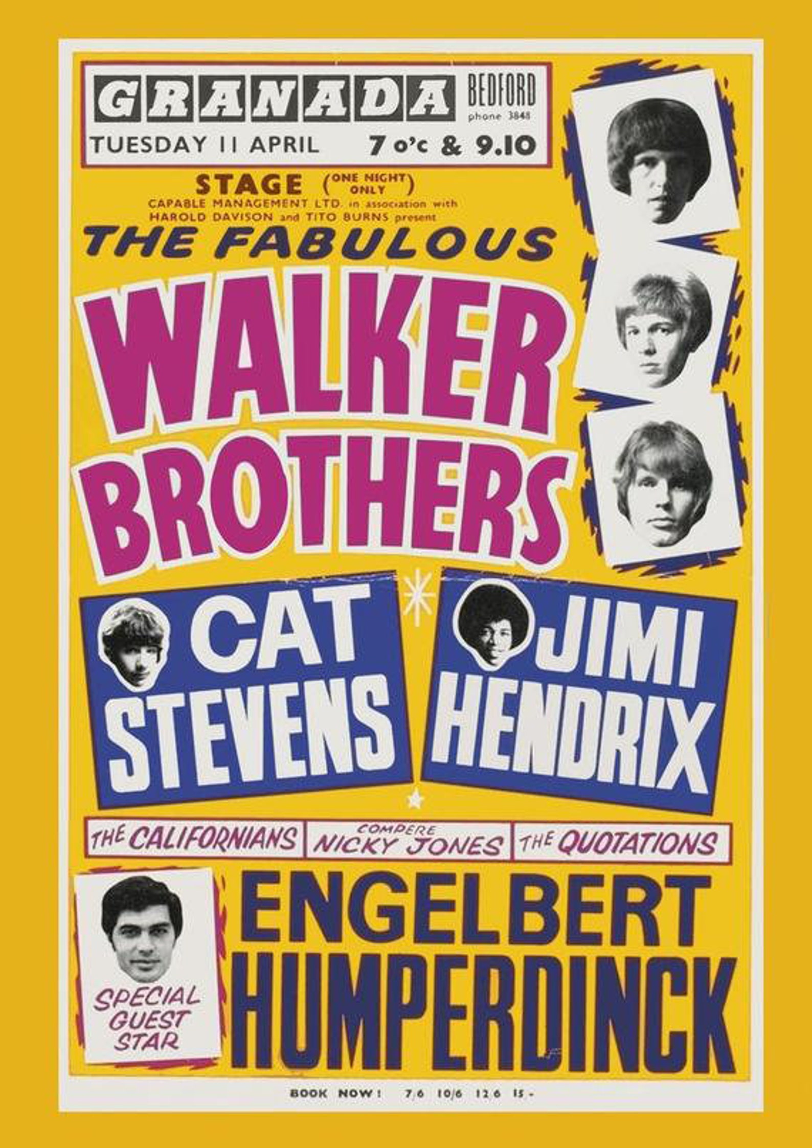 Walker Brothers Jimi Hendrix 1960s poster Etsy
