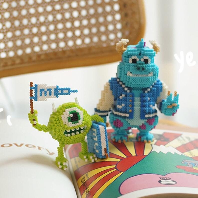 DIY Monsters Inc. Disney 3D Perler Bead Pattern Tutorial Etsy