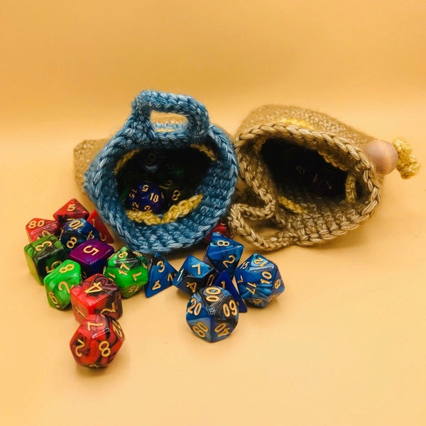 Cleric Dice Bag with Drawstring Medium Size Crochet Pattern, DnD