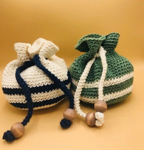 Knitted Climbing Chalk Bag for Kids Knit Attach on Harness 