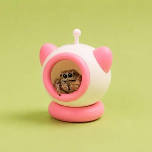 Astronaut Panda Gömställe för Hoppande Spindlar – Pastellrosa