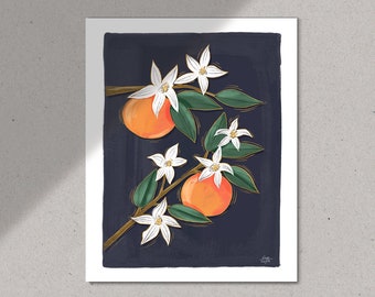 Orange Blossom Print, Art Print, Kitchen Decor