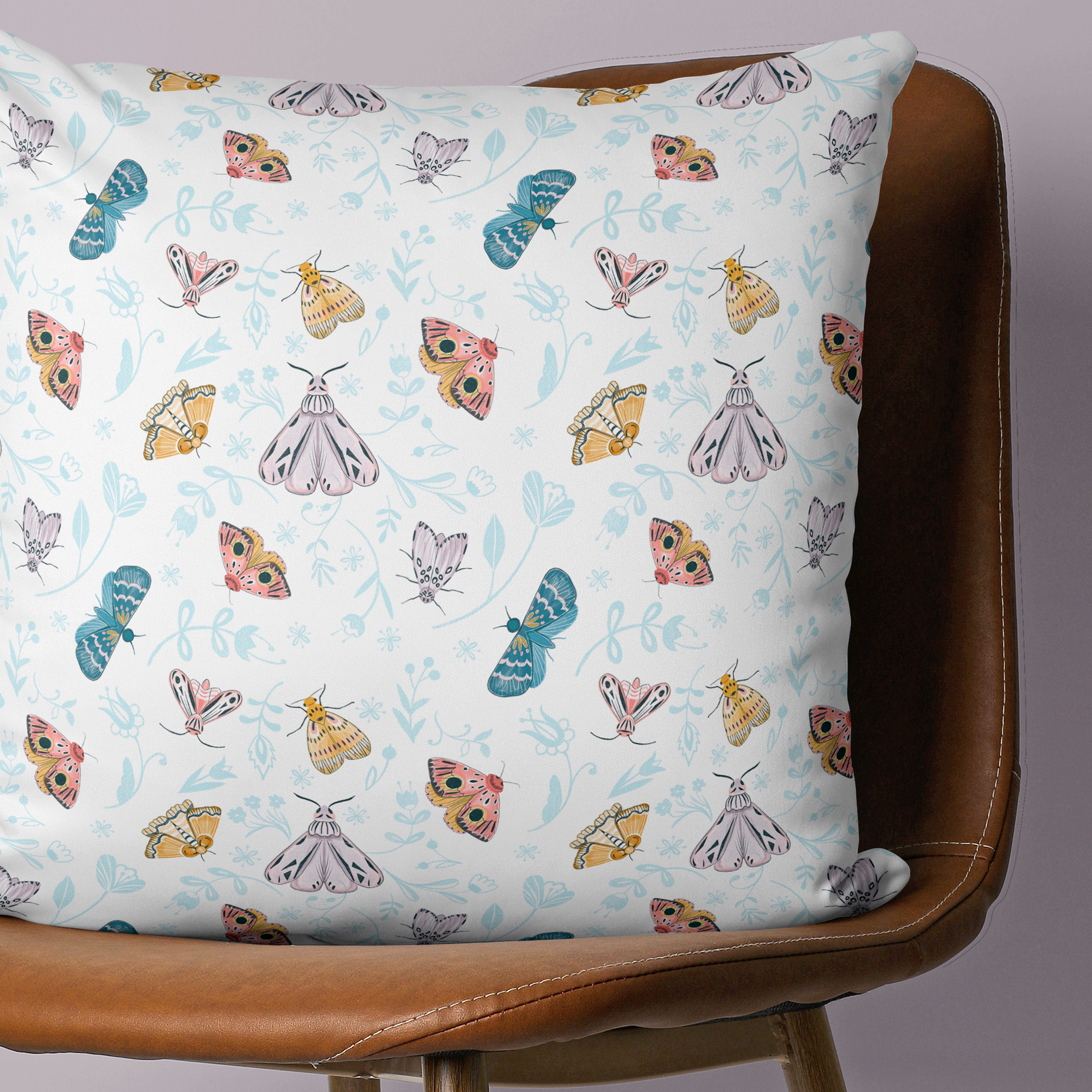 Moths Print Linen-like Pillow With Insert Decorative Cushion - Etsy