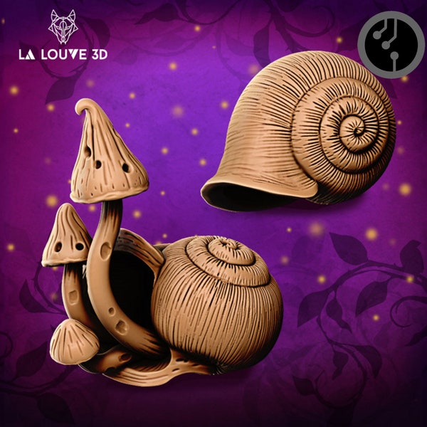 Decorative Small Snail Shells | Enchanted Mushroom Fae Forest | 40mm or 75mm scale | designed by La Louve 3D