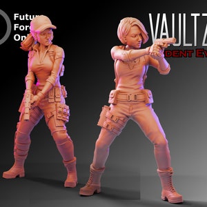 STL file Jill Valentine Residual Evil 3 Remake with 2 bases 👧・3D