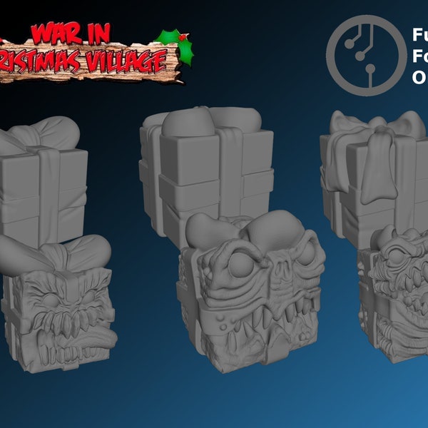 Christmas Present Mimics | War in Christmas Village | 28mm scale | designed by Jackalope