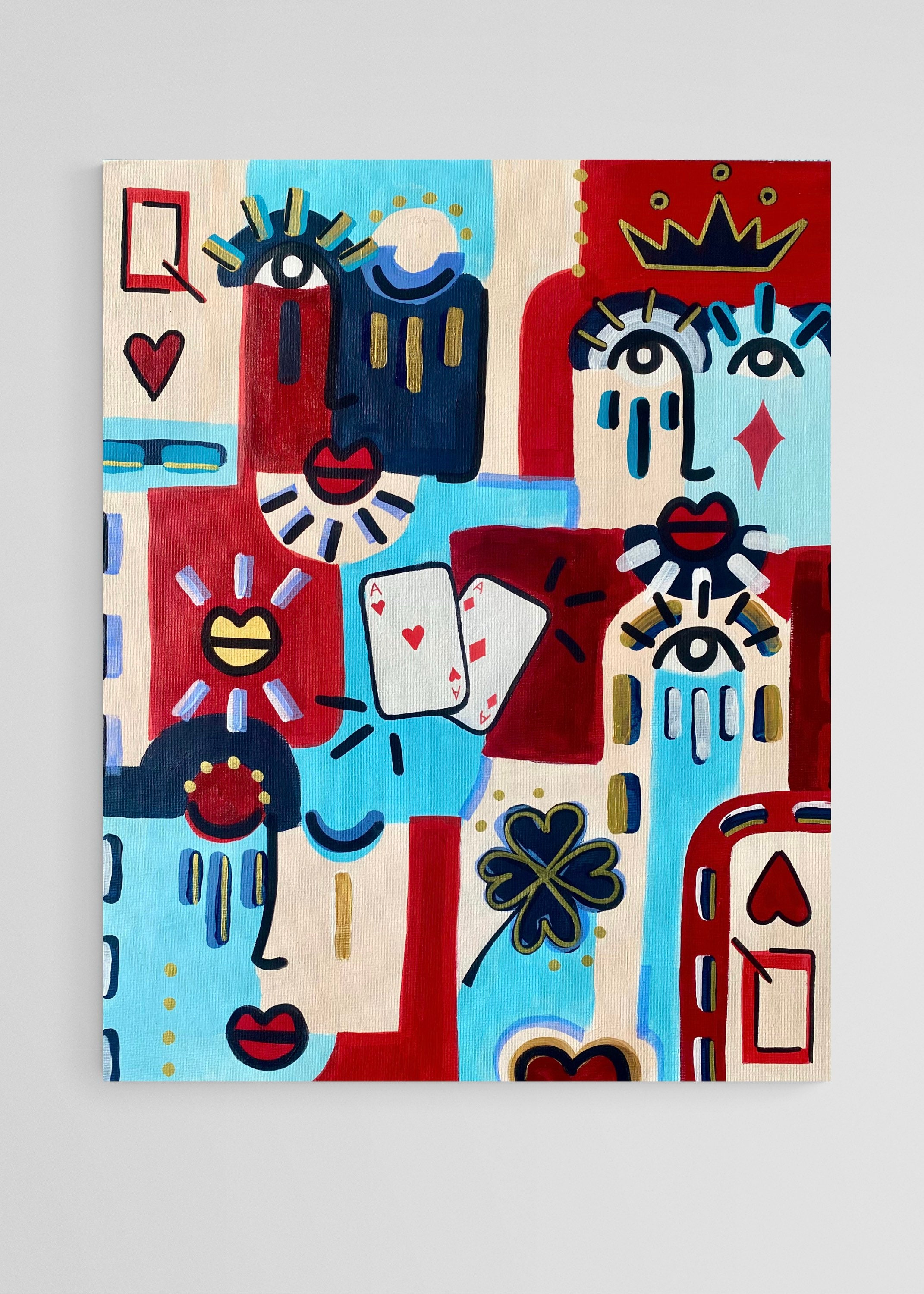 Abstract face painting unique and original 40x50cm Etsy