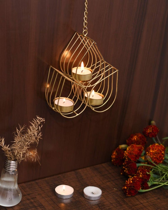 Wall hanging tea on sale light holder