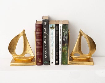 Boat bookend gold Bookend Shelf Organizer book unique bookendsgift for book loverhighland her dad geek gift