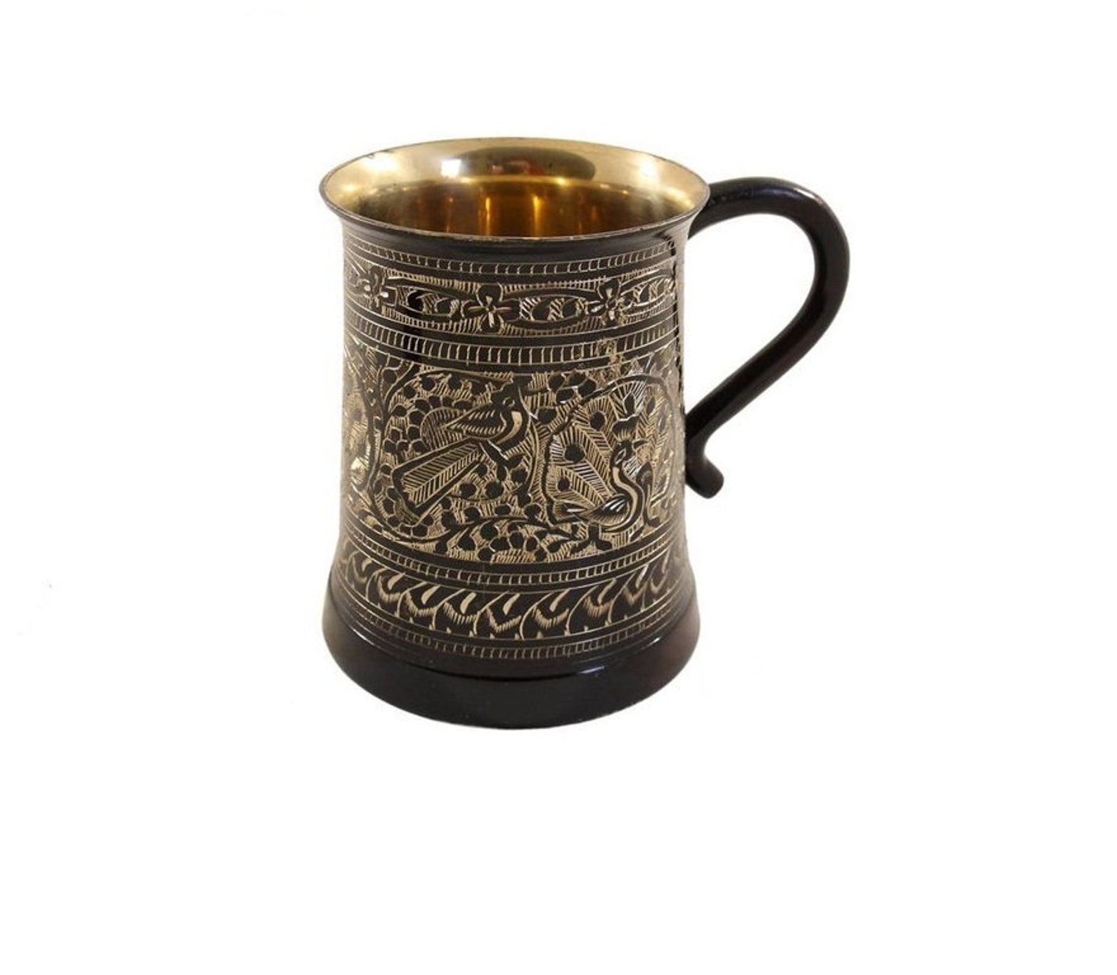 Taza de cerveza de latón metálico Etsy