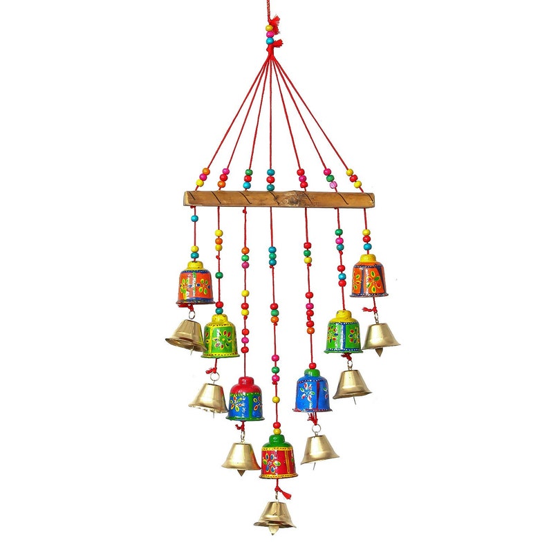 Wooden Rajasthani Colored Bells Design Wall Hanging Showpiece Etsy