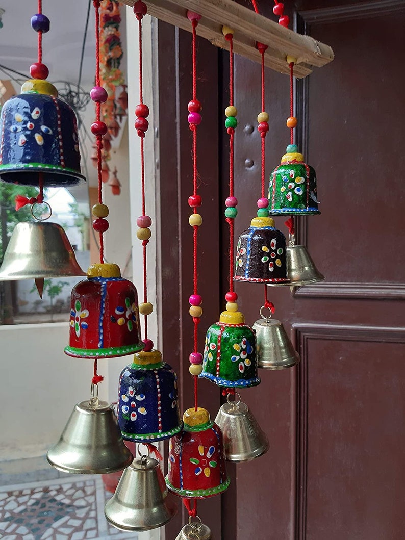 Wooden Rajasthani Colored Bells Design Wall Hanging Showpiece Etsy