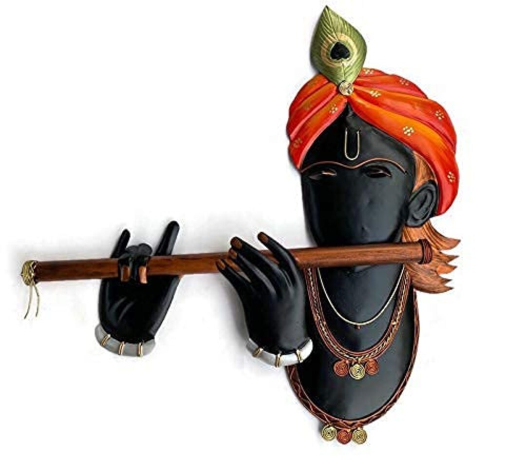 Buy Krishna Metal Wall Art, Multicolor, Hanging for Home Décor and