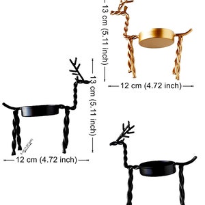 Metal Handmade Decorative Reindeer Candle Holder Set of 3 2 Black & 1 Golden Christmas Decorations Items for Home image 10