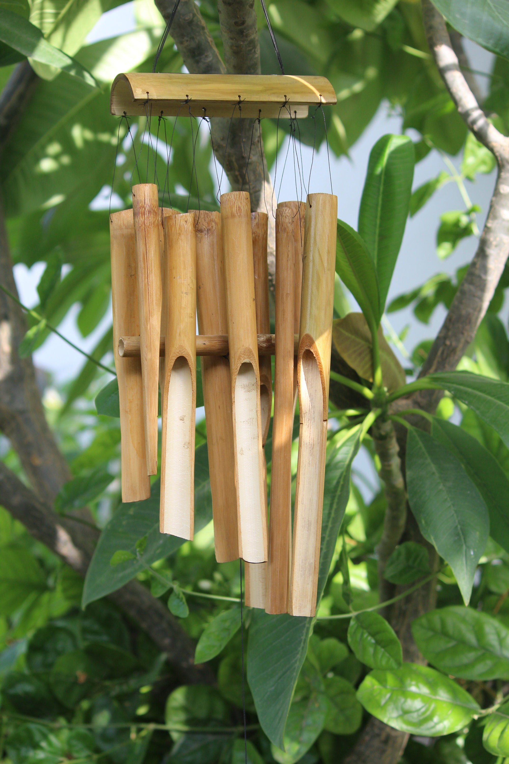 Bambus Holz Windspiel Gedenkspiel Windspiel Hängend Outdoor Etsy.de