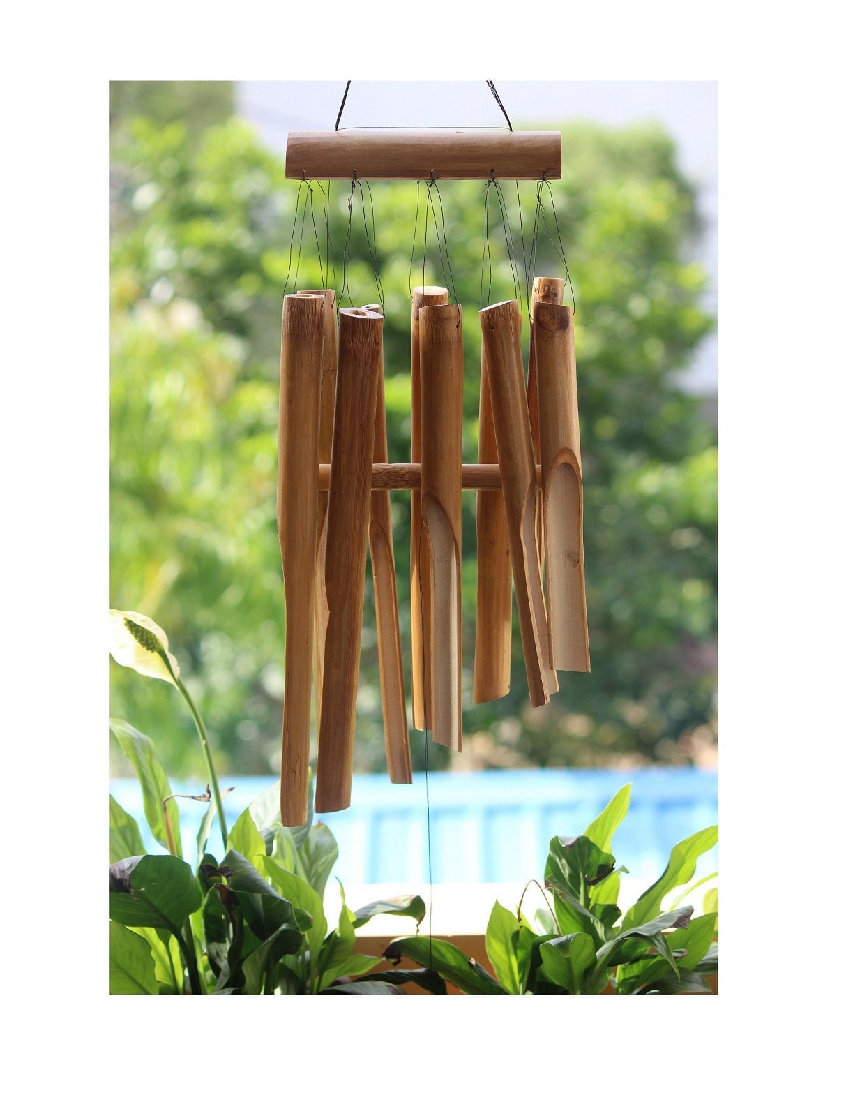 Bamboo Sticks 20 Pcs Pack Natural Craft Material Wood Wooden Reed Twigs  Wind Chimes Diy Cane Plant Branches Raw Supplies Tiki Decor Parts 