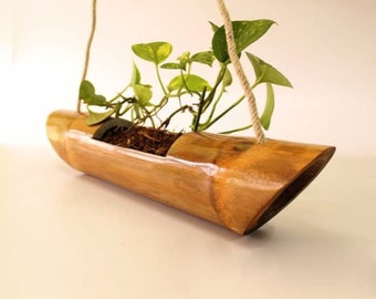 Bamboo Ninjacut Wall Hanging Planter Bamboo | Natural planter l Eco Friendly