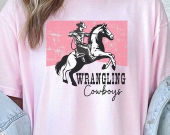 Western Graphic Tee Womens Cowboy TShirt Country Concert Tee Boho Festival Tee Oversized Cowboy T-shirt Cute Country Clothing Vintage Cowboy