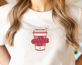 Coffee Lover Tee Womens Graphic Tee Gift for Her Coffee Drinker Tshirt Coffee Addict Shirt Caffeine Lover Shirt Iced Coffee Shirt Coffee Tee