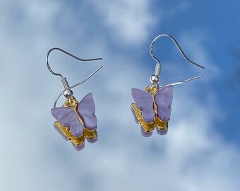 Art Butterfly stainless steel Earrings Butterfly Colorful Cabochon Mystical Mom Gift Earrings Spiritual Picture