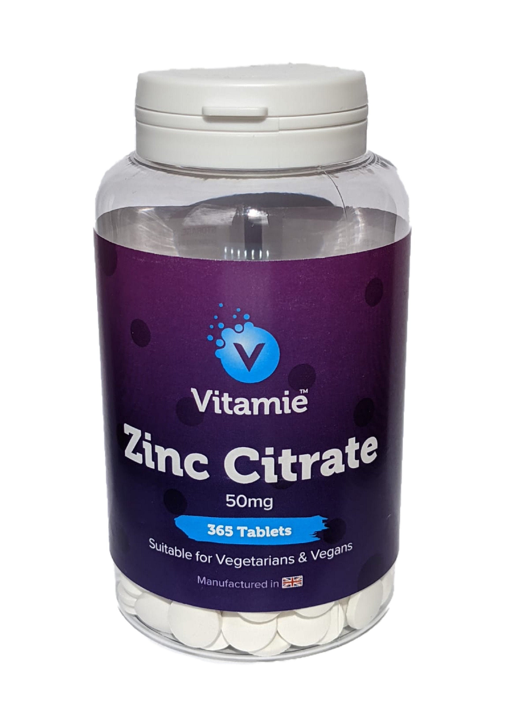 Zinc Citrate 50mg Immune Support Vegan UK Made 365 Tablets Etsy