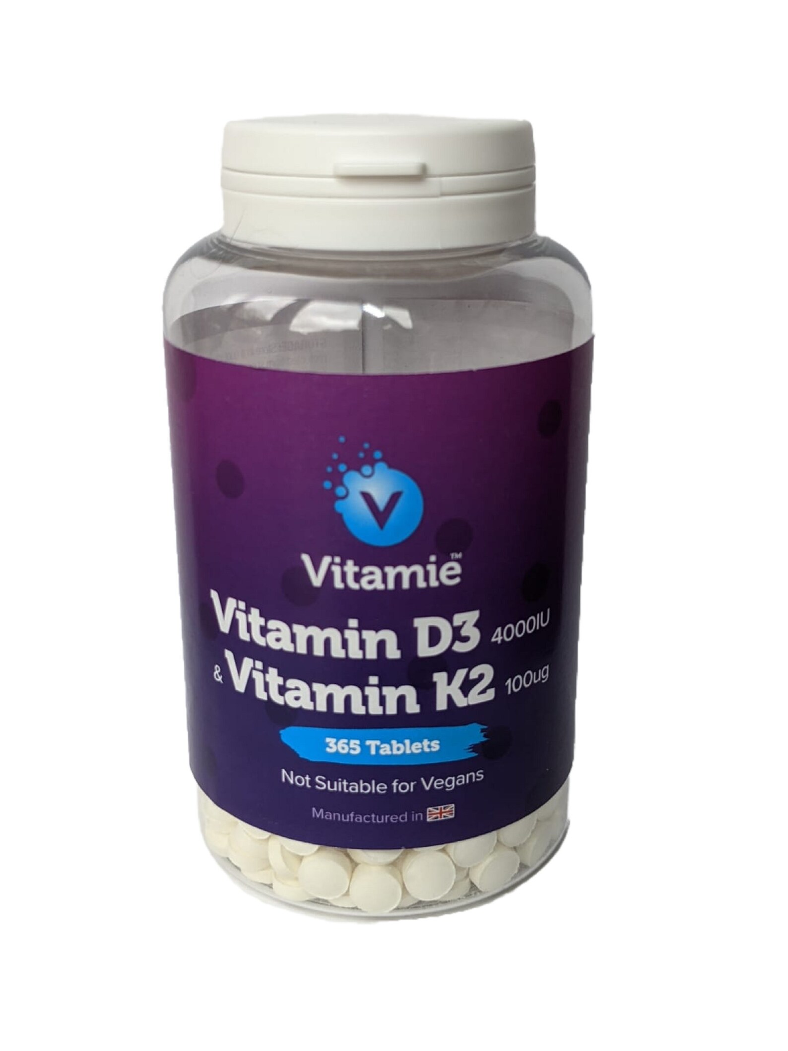 Vitamin D3 4000iu Vitamin K2 100ug Tablet, Bone Heart Health, UK Made