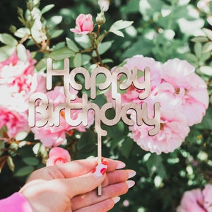 70&#39;s Happy birthday cake topper SVG file for laser cutter