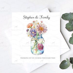 Une pensée pour vous tous, carte de sympathie, carte de voeux de condoléances, papa, maman, ami, carte de deuil, cartes faites main, désolé pour votre perte