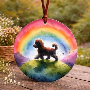 Cockapoo Dog Memorial Ornament, Rainbow Bridge, Dog Mum Gift