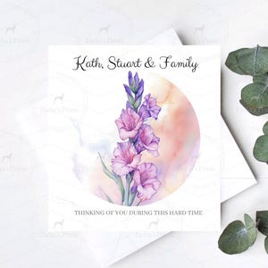 Une pensée pour vous tous, carte de sympathie, carte de voeux de condoléances, papa, maman, ami, carte de deuil, cartes faites main, désolé pour votre perte de carte
