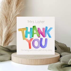Cartão de agradecimento, presente para professor Um grande agradecimento, cartão personalizado, cartão de agradecimento, presente de fim de período, cartão de agradecimento personalizado
