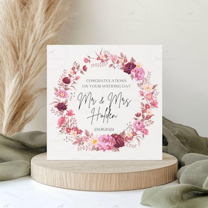 Le jour de votre mariage, carte de mariage pour un ami, carte de mariage personnalisée pour couple, carte de félicitations pour mariage, cadeau pour le jour de son mariage
