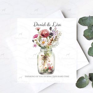 Une pensée pour vous tous, carte de sympathie, carte de voeux de condoléances, papa, maman, ami, carte de deuil, cartes faites main, désolé pour votre perte de carte