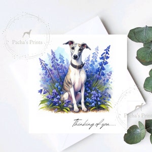 Biglietto di compleanno Whippet, Buon compleanno, Papà mamma, Dal cane whippet, Pensando a te, Biglietti d'auguri fatti a mano, Regalo per gli amanti dei cani, Whippet