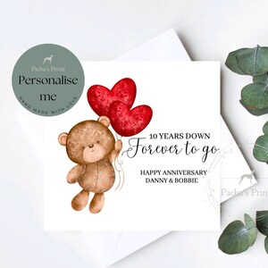 Tarjeta de aniversario personalizada, Para siempre y para siempre, Tarjeta del 1er aniversario, Novio Novia, Esposo esposa, Un año menos para siempre
