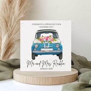 Cartão personalizado para o dia do casamento, Parabéns, Cartão para o dia do casamento para filha e marido, Presente para o dia do casamento, Sr. e Sra., No dia do seu casamento