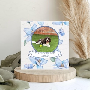 Biglietto di auguri con foto, biglietto di auguri del cane, regalo per la mamma del cane, regalo per il papà del cane, biglietto di auguri di auguri personalizzato