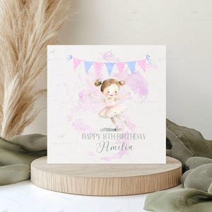Ballerina Geburtstagskarte, personalisierte Mädchen-Geburtstagskarte für Tochter Enkelin Nichte Spezielles kleines Mädchen 2.3.4.5.6.7.8