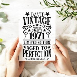 Anniversaire personnalisé, Cartes de voeux, Humour drôle, Carte d'âge, Tout âge 30, 50, 70, 80, 50, Anniversaire important, Âgé à la perfection