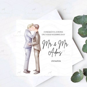 L'amour est l'amour, carte de mariage, mariés, jour de mariage personnalisé, félicitations, fait main, monsieur et monsieur, carte de voeux, mariage gay