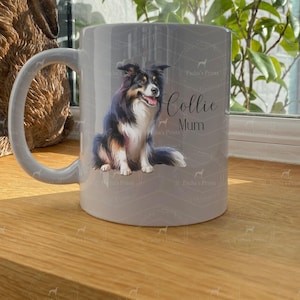 Personalised Border Collie Mug, For mum, From the dog, Dog Mum, Dog Dad, Ceramic Gift Bespoke Coffee Mug Dog lover, Dog parents