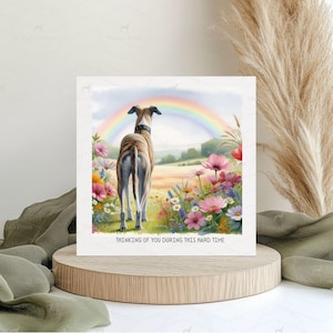Carte de sympathie, voeux de condoléances, pont arc-en-ciel, carte de deuil, mort de chien, carte désolé pour votre perte, je pense à vous tous
