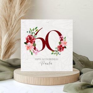 Carte d'anniversaire personnalisée, carte du 60e anniversaire, 60 ans aujourd'hui, joyeux 60e anniversaire, anniversaire important, soixante, 60e 70e 80e