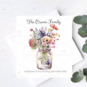 Une pensée pour vous tous, carte de sympathie, carte de voeux de condoléances, papa, maman, ami, carte de deuil, cartes faites main, désolé pour votre perte de carte