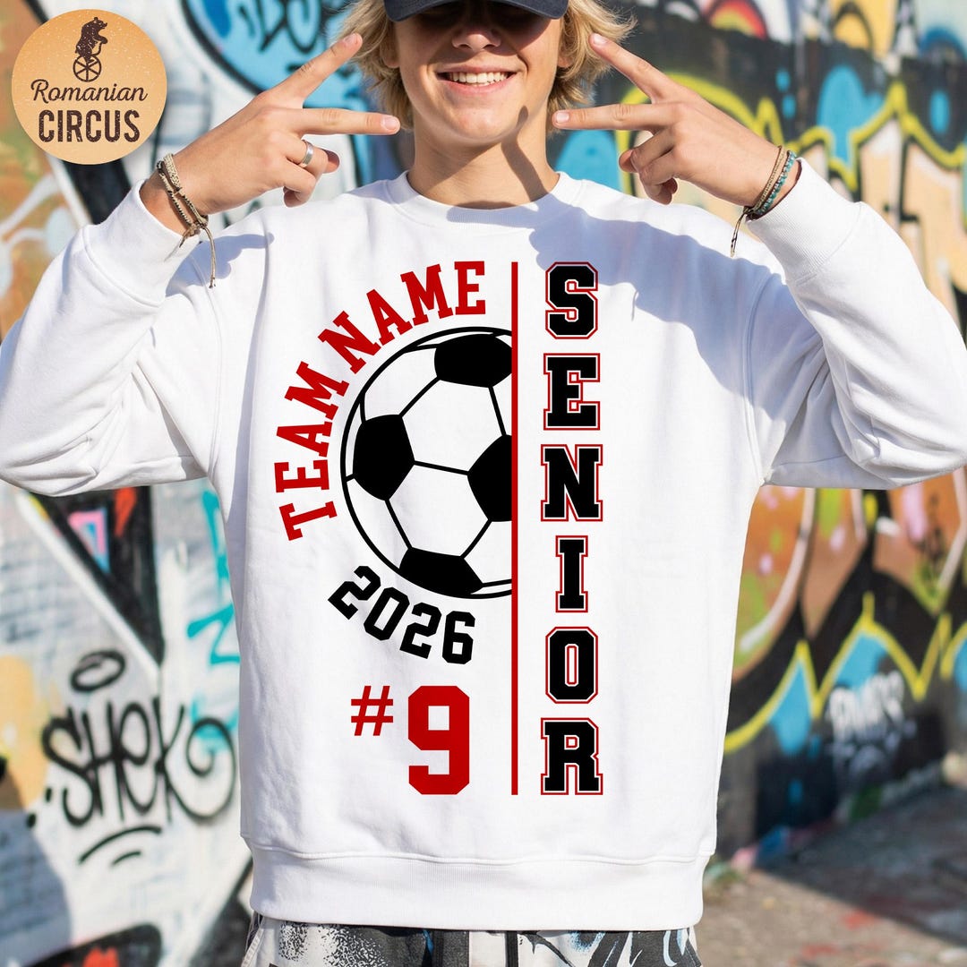 Soccer Senior Class of 2026 SVG PNG | Black Red Varsity Shirt ...