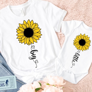 Big & Little Sunflower Svg, Png, Brother, Sister, Bro, Sis, Matching Shirts Svg for Cricut, Silhouette, Sublimation, Iron on, Heat Press
